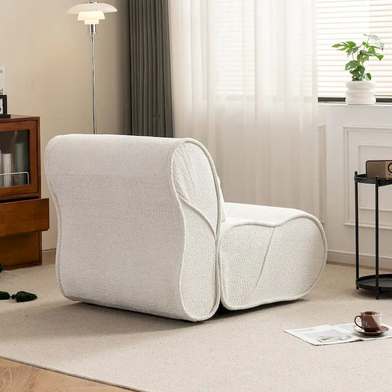 Fauteuil inclinable de salon en velours avec coussin lombaire