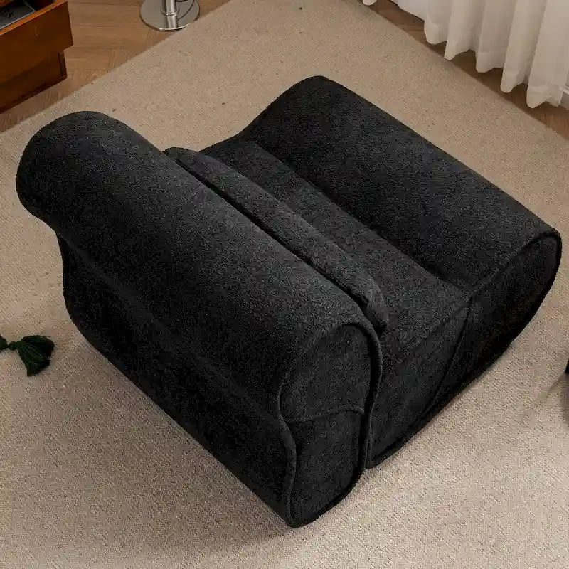 Fauteuil inclinable de salon en velours avec coussin lombaire