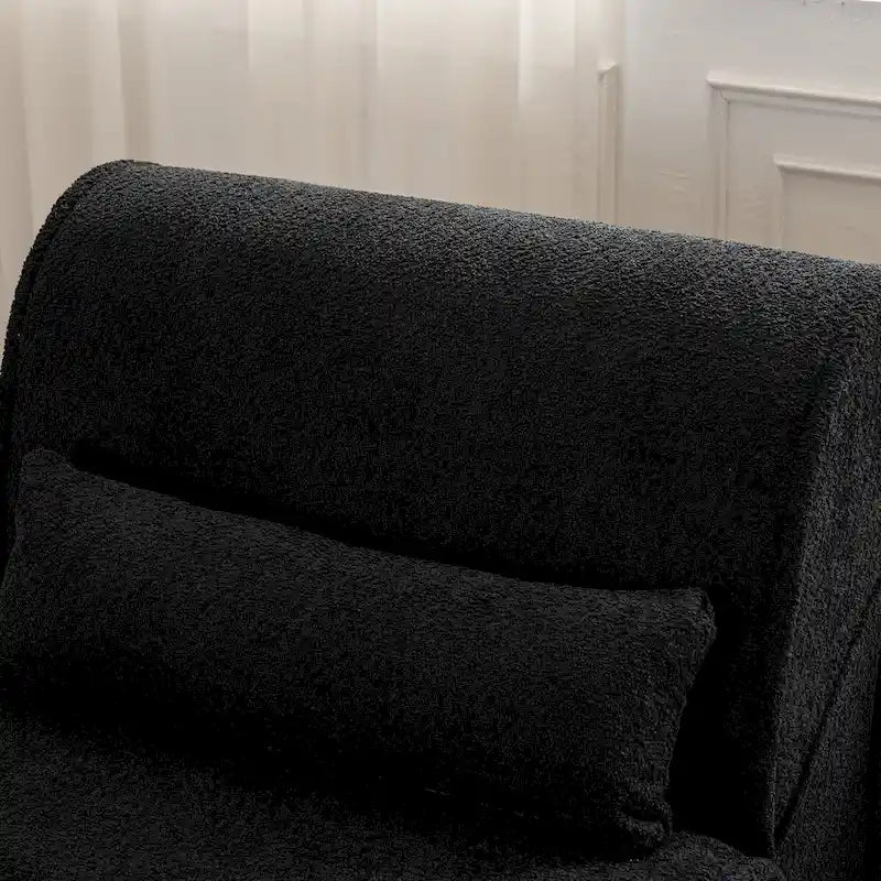 Fauteuil inclinable de salon en velours avec coussin lombaire