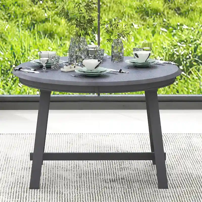 Table à manger ronde extensible rétro en bois pour salle à manger