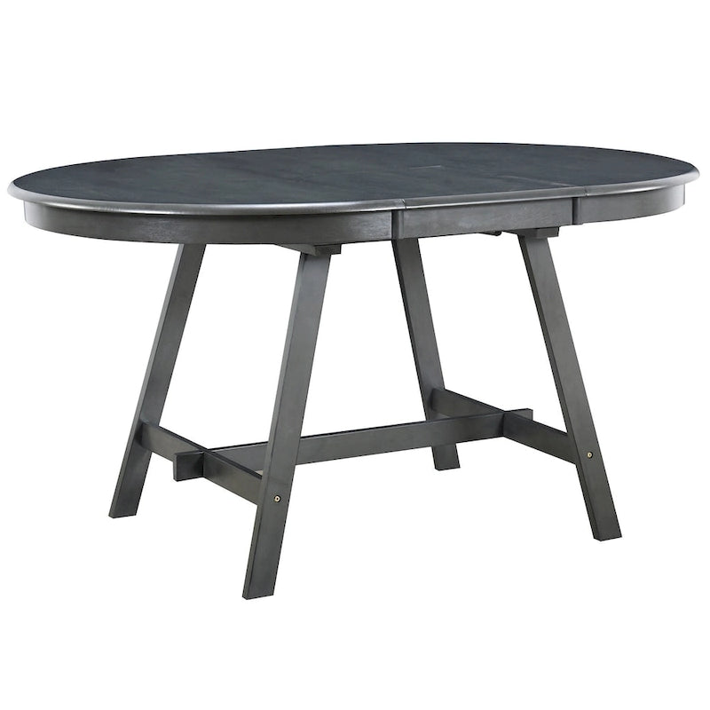 Table à manger ronde extensible rétro en bois pour salle à manger