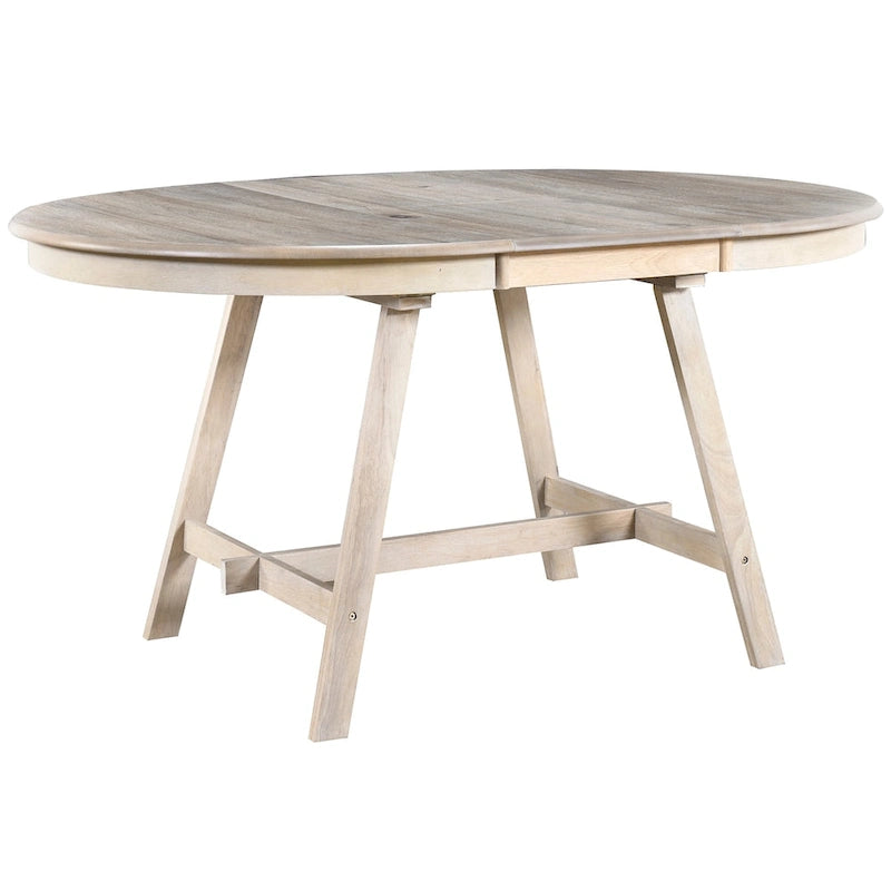 Table à manger ronde extensible rétro en bois pour salle à manger