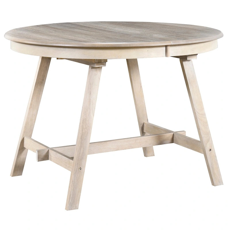 Table à manger ronde extensible rétro en bois pour salle à manger