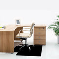 Advantagemat Black Vinyl Lipped Chair Mat for Hard Floor - 45 x 53
