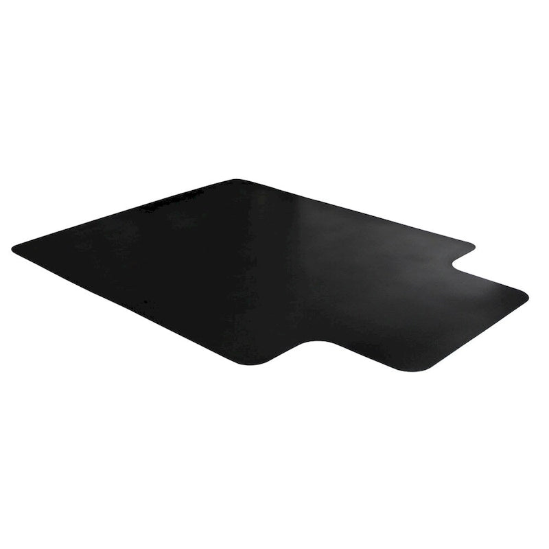 Tapis de chaise à lèvre en vinyle noir pour sol dur 45 x 53 pouces