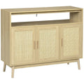 Buffet de style bohème avec portes en rotin Bois naturel