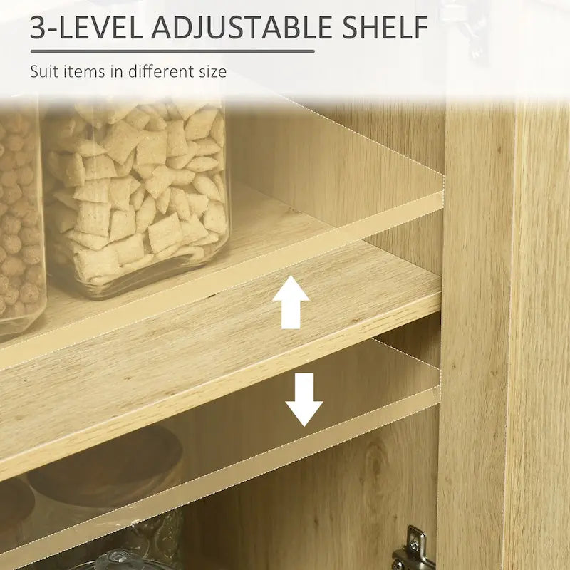 Buffet de style bohème avec portes en rotin Bois naturel