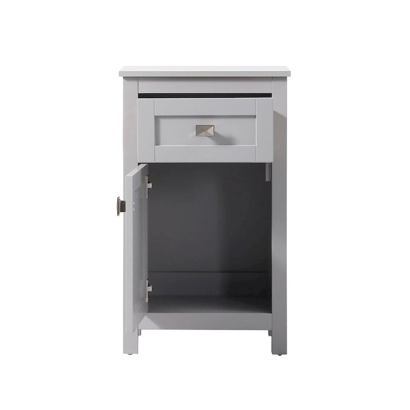 Meuble de rangement de salle de bain autoportant de 18 pouces avec tiroir et porte à fermeture douce