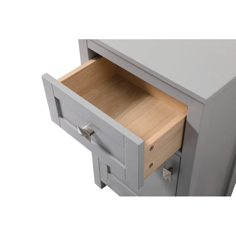 Meuble de rangement de salle de bain autoportant de 18 pouces avec tiroir et porte à fermeture douce