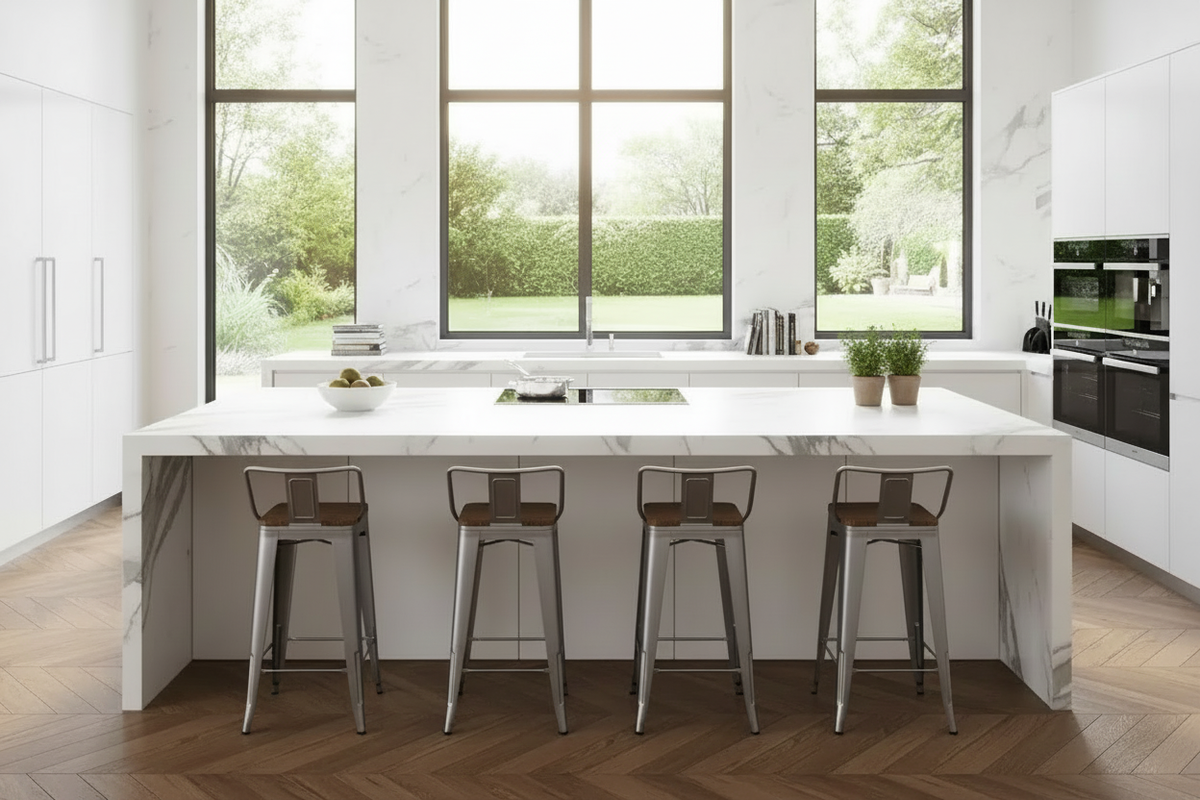Industrial Bar Stools Kitchen Banner